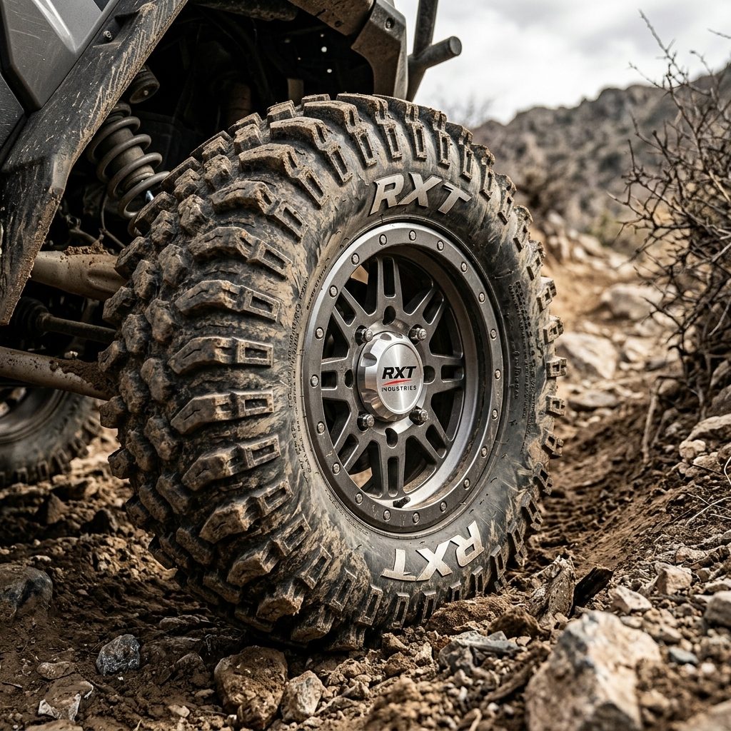RXT off-road tire on rough terrain
