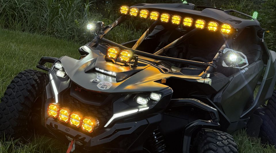 RXT Titan-Series lighting on a UTV at night