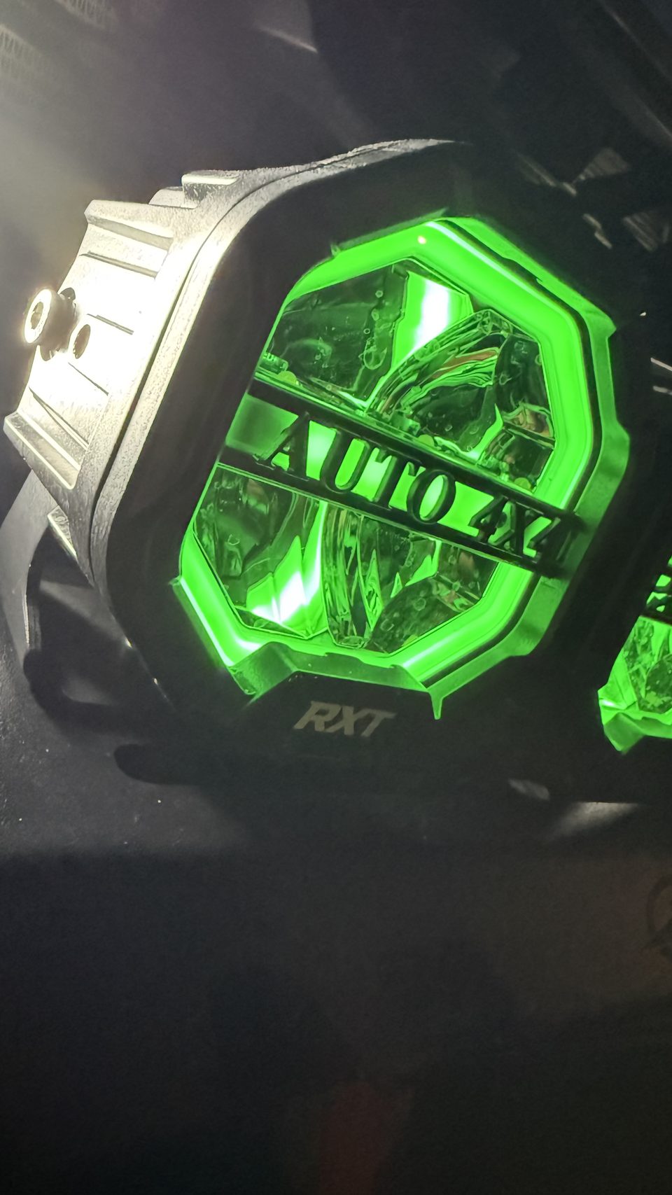 Close-up of the RGB halo ring around an RXT Titan-Series pod