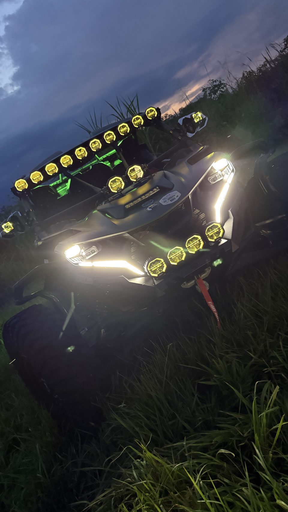 Green RGB halo on an RXT-equipped UTV