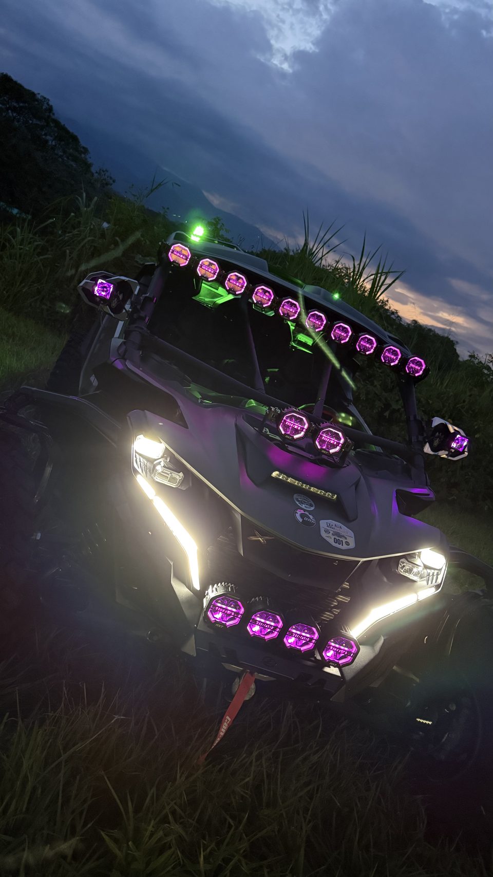 Purple RGB halo on an RXT-equipped UTV