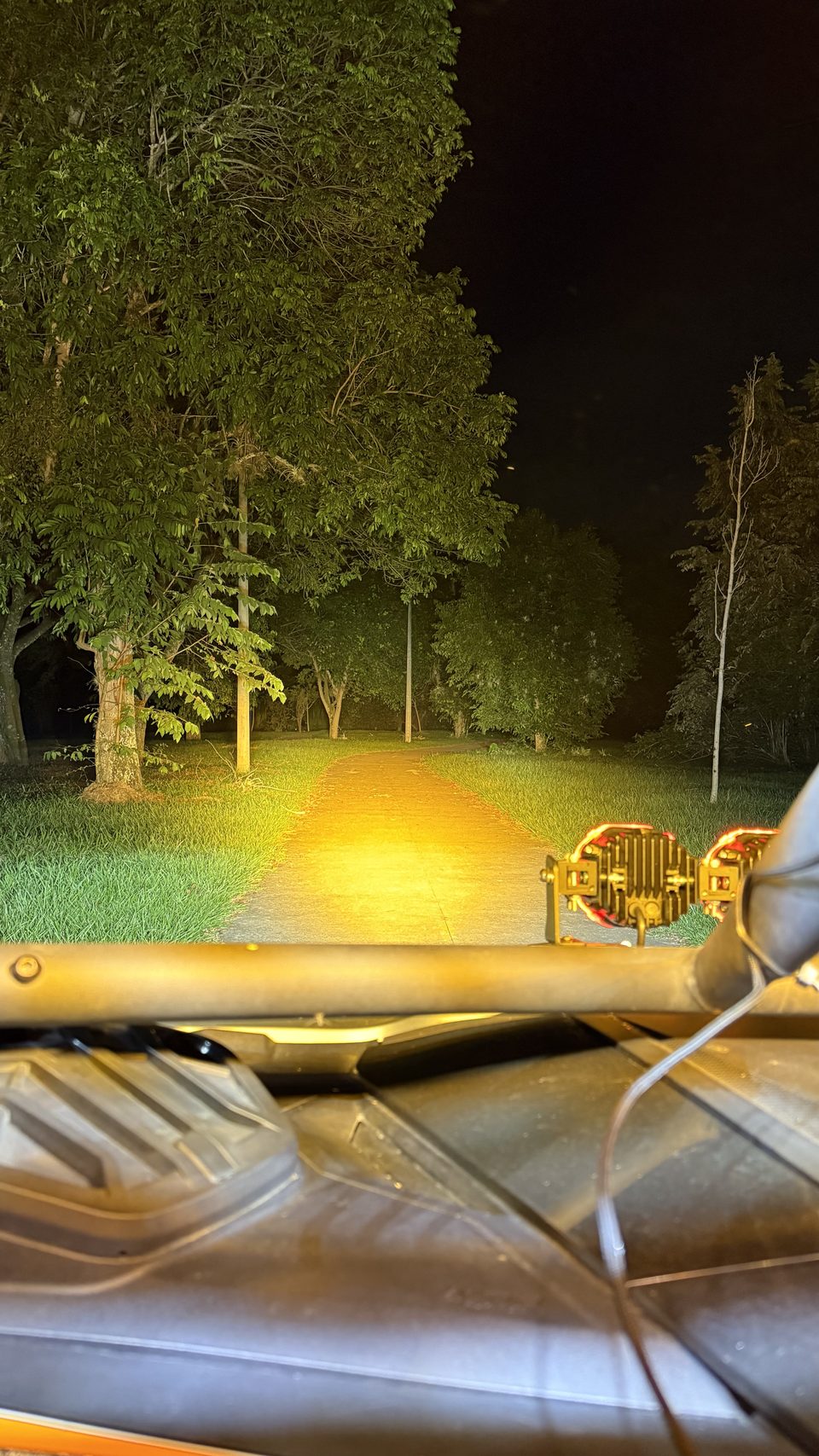 RXT amber combo beam lighting the trail
