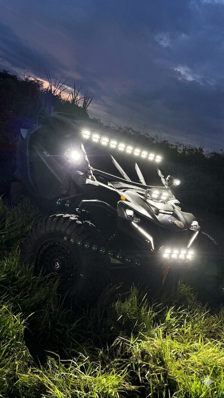 UTV with RXT white lights